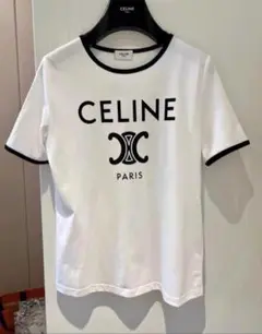 CELINE ロゴ Tシャツ 半袖 ホワイト