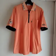 adabat オレンジ ジッパーポロシャツ　サイズＬ