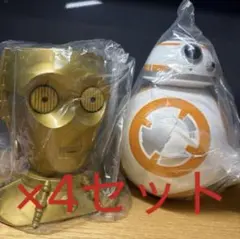 【新品未使用】4セット スターウォーズ C-3PO& BB-8 ドリンクホルダー