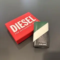 DIESEL レザーキーケース グリーン/ホワイト/ブラック