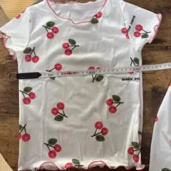 チェリー柄 フリル袖 Tシャツ 110センチ