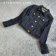 日本製 スタニングルアー　デニムジャケット　ノーカラー　Vネック　ゆったり　春服 2025年最新】STUNNING LURE レディース Gジャン・デニム