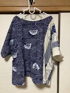 着物リメイク　浴衣生地2種よりプルオーバー　トップス