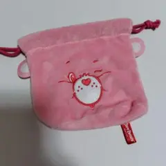 【未使用】ケアベア　ピンク　きんちゃく　ガチャ