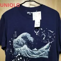 波のグラフィック ネイビー Tシャツ