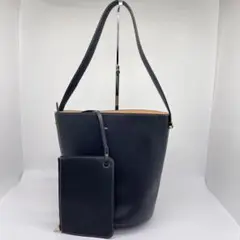 【美品】ジルサンダー　ショルダーバッグ　バケツバッグ　ポーチ付き　レザー