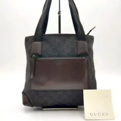GUCCI グッチ トートバッグ ハンドバッグ キャンバス レザー GG柄