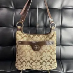 C4✨COACH コーチ シグネチャー ショルダーバッグ F16536 ブラウン