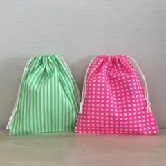 3 コップ袋　2個セット　ハンドメイド