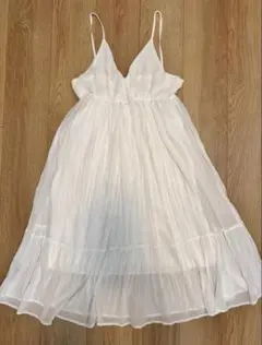 ホワイト キャミワンピース ロング丈