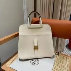 ホワイトレザーショルダーバッグHERMES