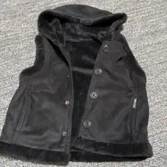COMME CA ISM フード付きベスト 110A ブラック