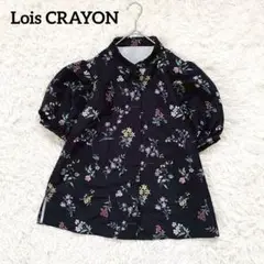 【ロイスクレヨン】花柄半袖シャツ(M)パフスリーブ 洗える エレガント 日本製