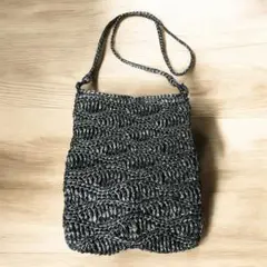 ビニールテープのぺたんこバッグ ショルダーバッグ　2WAY ブラック