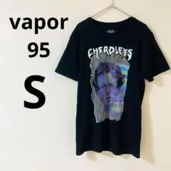 vapor95 グラフィックTシャツ 半袖　ロゴT 古着　ブラック　綿100%
