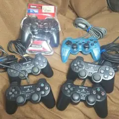 ソニー他★PS2用純正コントローラー等6個セット動作品デュアルショック2送料無料