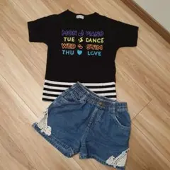 Tシャツ&ショートデニム セット
