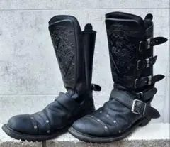 カ*オ様 91　ジョンソンズ　LA ROCKA ラロッカ 英国製 サイドゴア ブ ラロッカ（LA ROCKA）PIRATE BOOTS ピンクレザー【ROCK SHOES