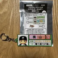 千葉ロッテ　パワプロ×マリーンズ アクリルキーホルダー　栄冠ナイン 横山陸人選手
