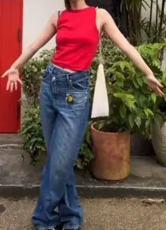 最終値下げ　AZUL by moussy オーバーラップデニム　S