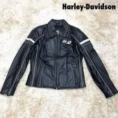 12A36_ 極美品 ハーレー 2WAY ライダースジャケット M-L 黒