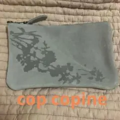 cop copine コプコピンヌ　スエード花柄ポーチ グレー