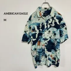AMERICAN EAGLE 状態良 夏アロハシャツ ハワイアンM c136