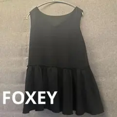 FOXEY　フォクシー ノースリーブ　ブラウス　トップス　38664　紺ネイビー