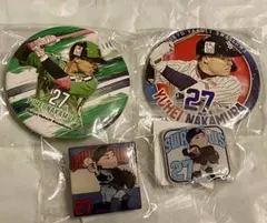 ヤクルトスワローズ中村悠平選手缶バッジ＆ピンバッジ