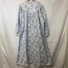 A465T LanzofSalzburgアメリカ古着花柄フランネルナイトガウン