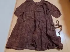 styledbySOILfree　ダブルガーゼペイズリーチュニックワンピース　茶