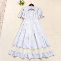 美品 axes femme kawaii チャイナ釦ジャガードワンピ グレー M