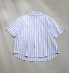 【MONO-MART】ボールドストライプレギュラーカラー半袖シャツ　Mサイズ