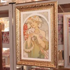 絵画 アルフォンス ミュシャ 「フラワー」 額絵 アートパネル 433-112