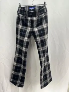 $ BURBERRY BLUE LABEL チェック柄フレアパンツ 34