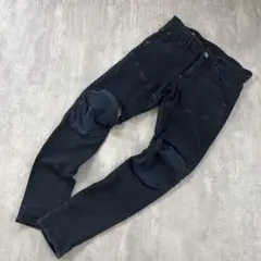 Z116【立体裁断】ジースターロゥ 3D ZIP KNEE スキニー 濃紺