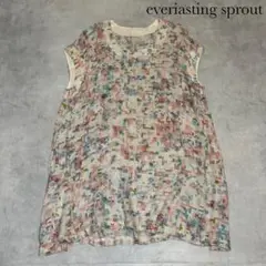 everiasting sprout 総柄 ノースリーブ ブラウス R192