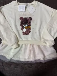 ★★新品タグ付き★ くまちゃんスパンコール トレーナー★130★★