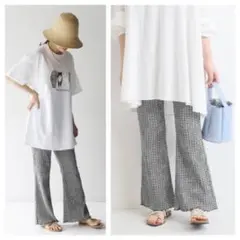 slobe iena herシャーリングフレアパンツ