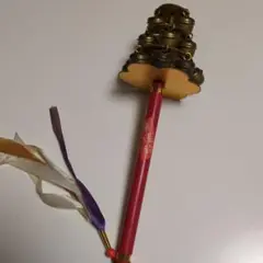 幸運鈴 金属製 赤い持ち手　経年保管品