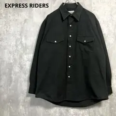 90s EXPRESS RIDERS ウエスタンシャツ　L コットンキャンバス