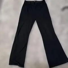 HARE ブラック ナイロンレーヨンワイドストレートパンツ M