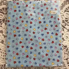 カラフルハート模様の綿生地 約110×200