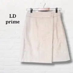 LD prime☆ツイードひざ丈スカート【M】クリーム系