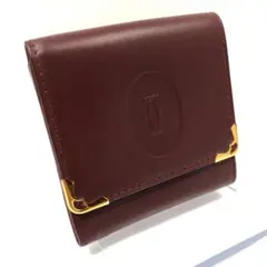 カルティエ Cartier コインケース 小銭入れ ボルドー コンパクト 箱付き