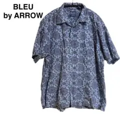 BLEU by ARROW ジオメトリック柄　半袖シャツ ブルー系