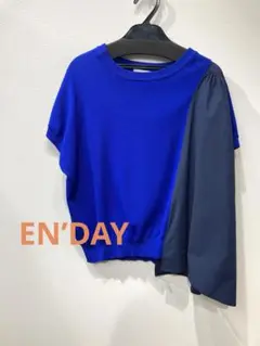 EN’DAY アシメデザインニット ブルー