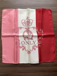 ONLY DESIGN シルクスカーフ 赤・ピンク・クリーム
