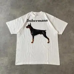 アニマルTシャツ ドーベルマン Tシャツ 犬 XL 白 ホワイト 15441