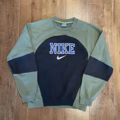90s NIKE c-boy USA製 緑/黒スウェットトレーナー刺繍ロゴ　M